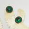 Malachite Button Earrings